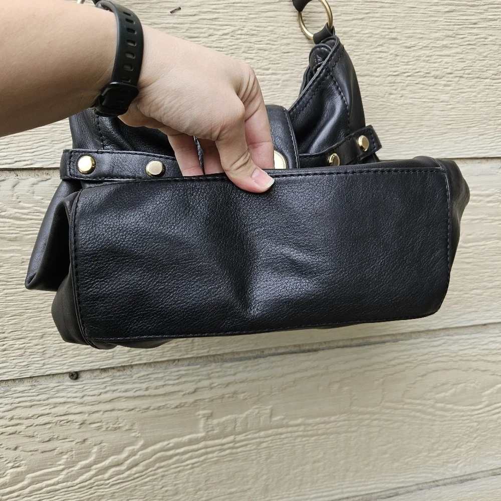 Michael Kors black leather hobo bag